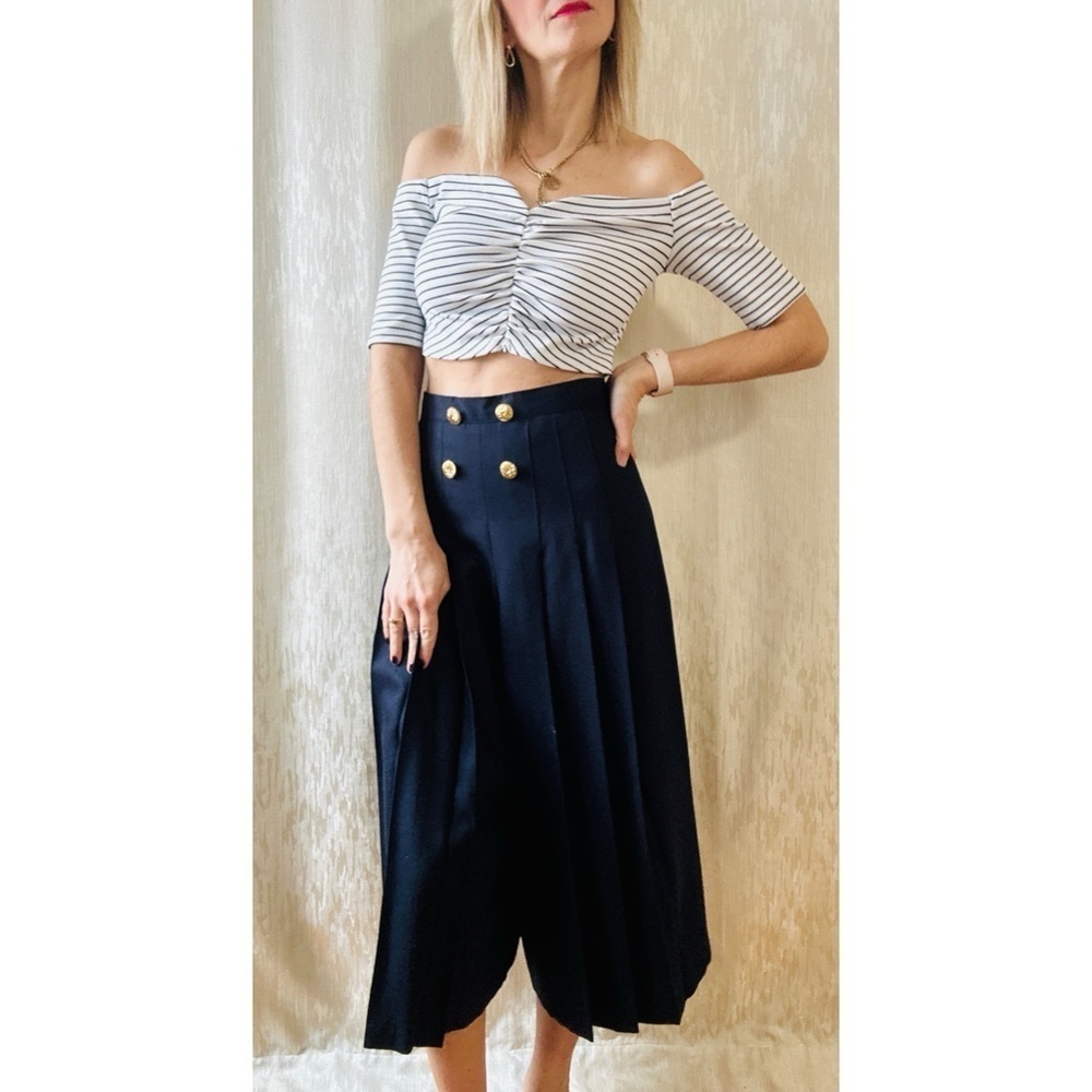 Vintage culotte high waisted literary style pleated